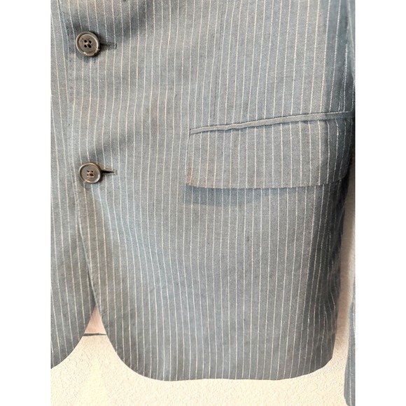 Brooks Brothers Baird McNutt Mens Blue Pinstripe Blazer 100% LinenSport Coat40R - Picture 5 of 14